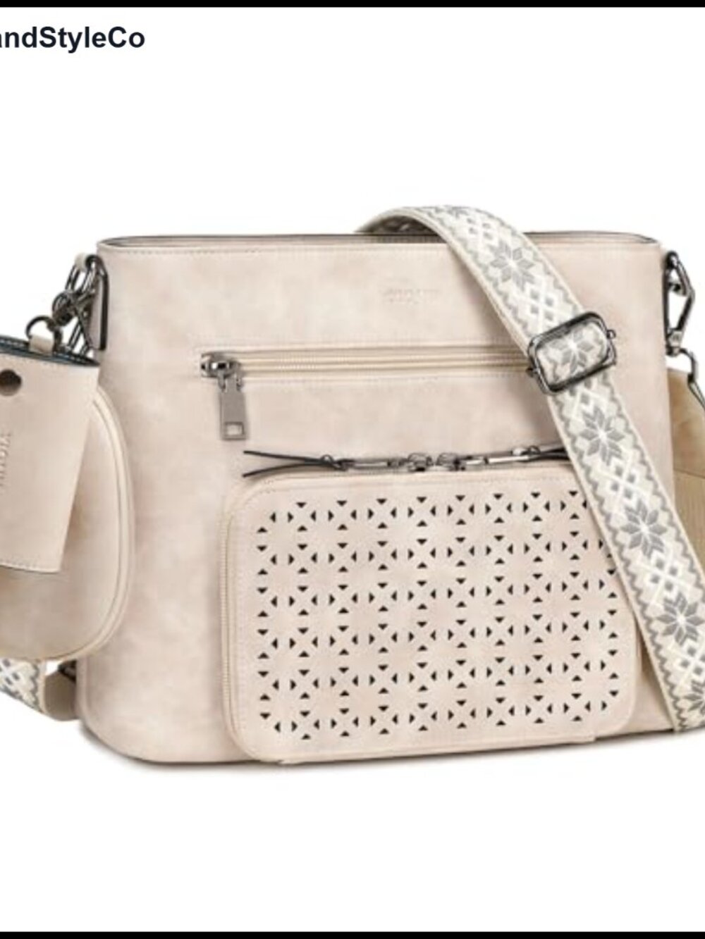 Women's Medium Crossbody Bag PU Leather RFID Wallet Multi Pocket Adjustable